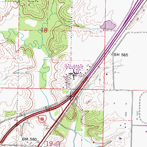 Topographic Map of Knollwood, IL