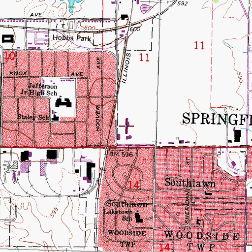 Topographic Map of Laketown Shopping Center, IL