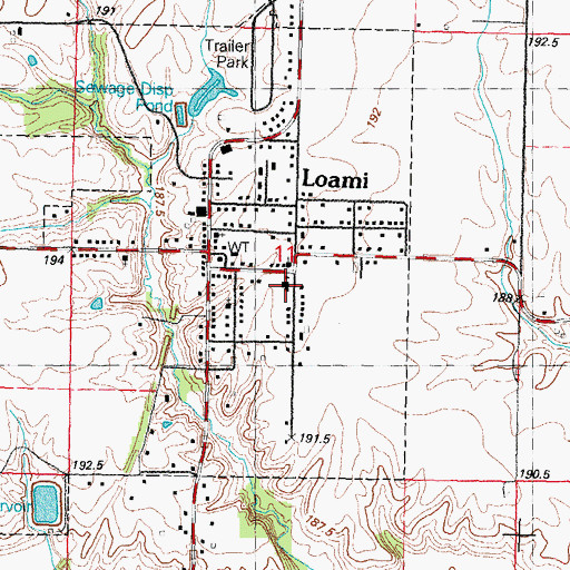 Topographic Map of Loami Elementary School, IL