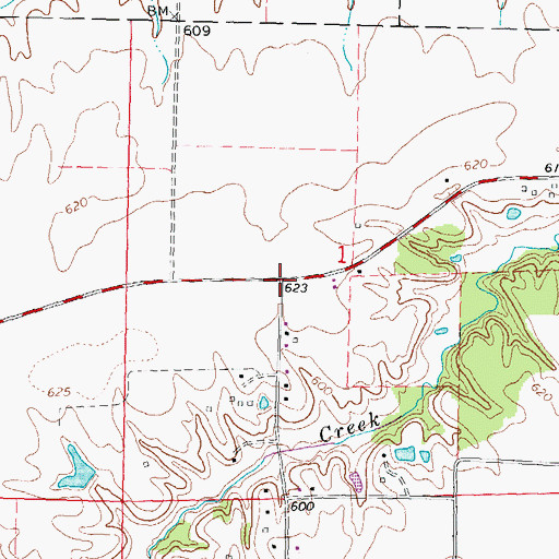 Topographic Map of Pasfield, IL