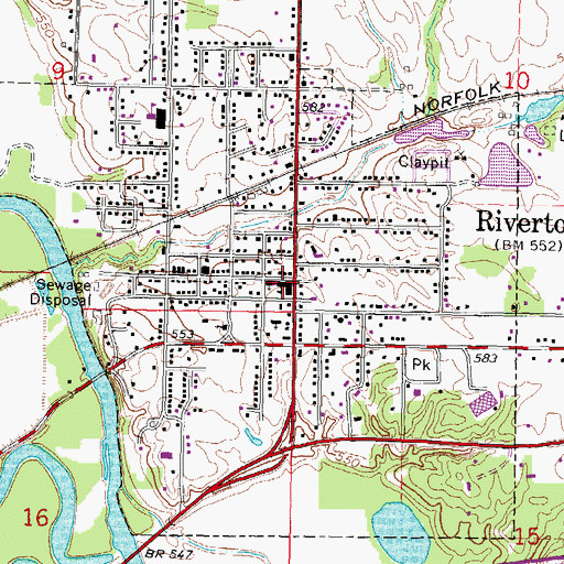 Topographic Map of Riverton Elementary School, IL