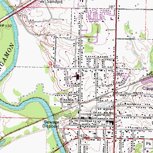Topographic Map of Riverton High School, IL