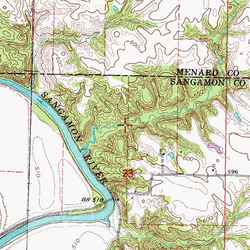 Topographic Map of Sangamon County Conservation Area, IL