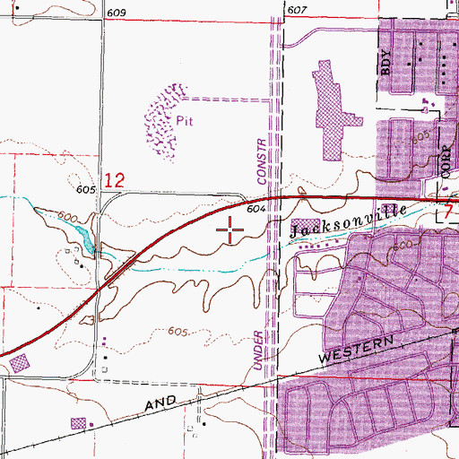 Topographic Map of Southwest Plaza Shopping Center, IL