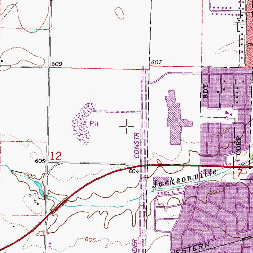 Topographic Map of White Oaks Plaza Shopping Center, IL