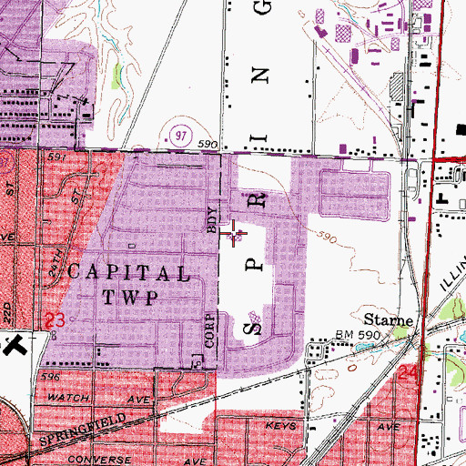 Topographic Map of Wilcox Elementary School, IL