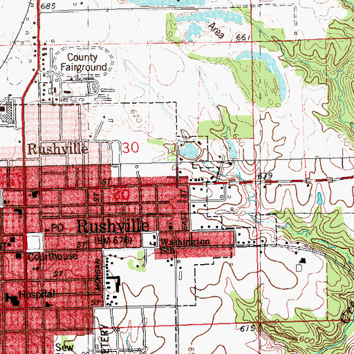 Topographic Map of Church of Christ, IL