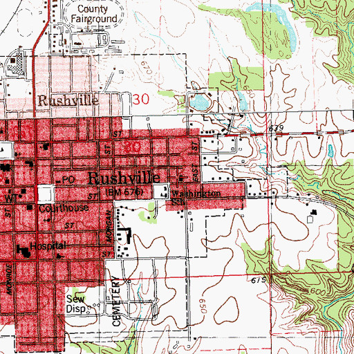 Topographic Map of Church of the Nazarene, IL