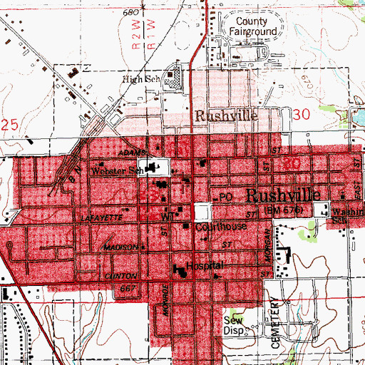 Topographic Map of First United Methodist Church, IL