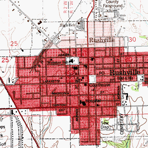 Topographic Map of First United Presbyterian Church, IL