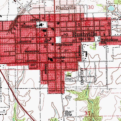 Topographic Map of Free Methodist Church, IL