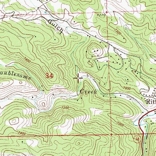 Topographic Map of Big Gulch, CO