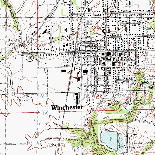 Topographic Map of Winchester Elementary School, IL