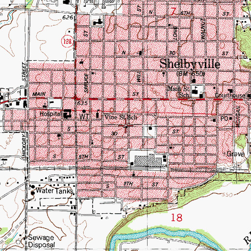 Topographic Map of Church of Christ, IL