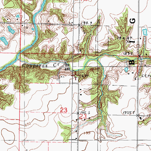 Topographic Map of Downey Cemetery, IL
