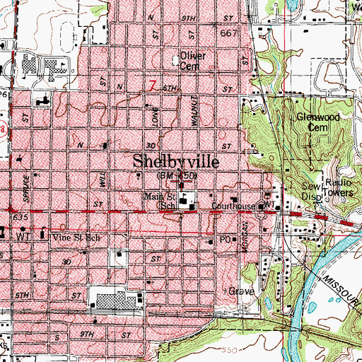 Topographic Map of First Presbyterian Church, IL