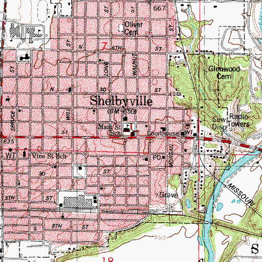 Topographic Map of First United Methodist Church, IL