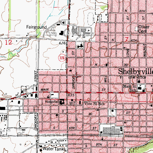 Topographic Map of Free Methodist Church, IL
