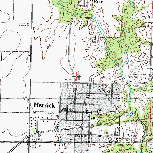 Topographic Map of Herrick Elementary School, IL