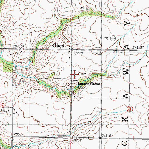 Topographic Map of Locust Grove Cemetery, IL