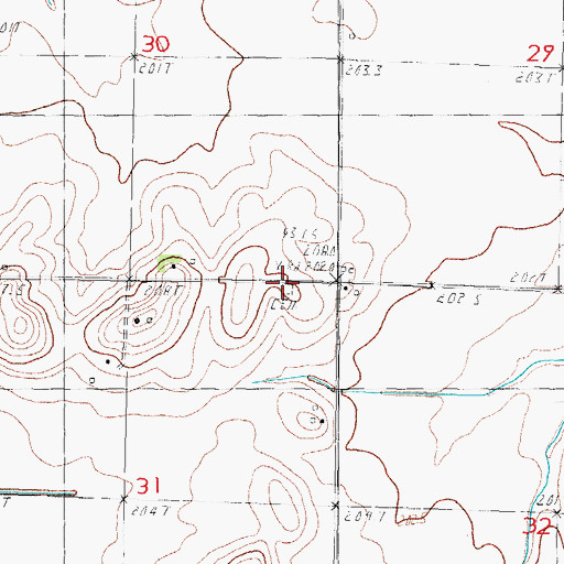 Topographic Map of Mautz Cemetery, IL