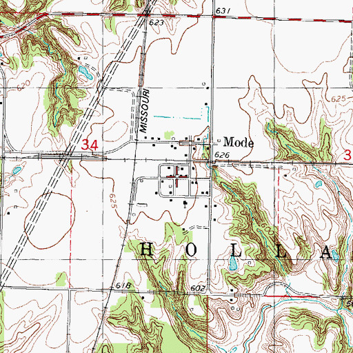 Topographic Map of Mode Post Office, IL