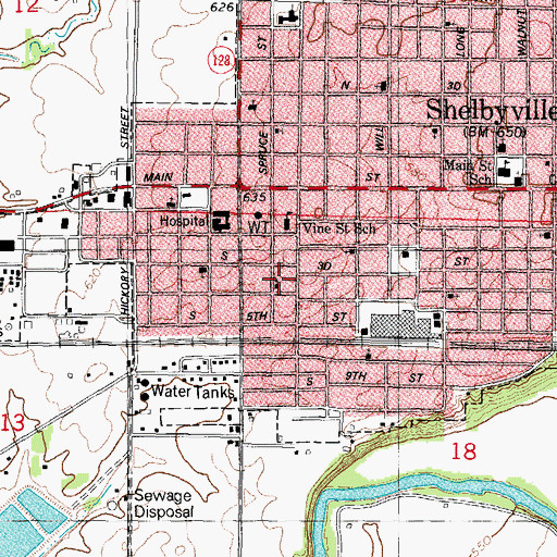 Topographic Map of Moulton Methodist Church, IL