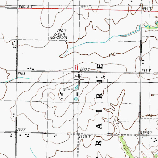 Topographic Map of Mound Cemetery, IL