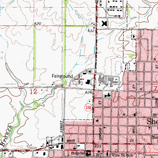 Topographic Map of Shelby County Fairgrounds, IL