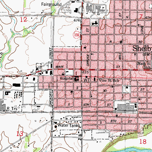 Topographic Map of HSHS Good Shepherd Hospital, IL