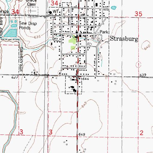 Topographic Map of South Strasburg, IL
