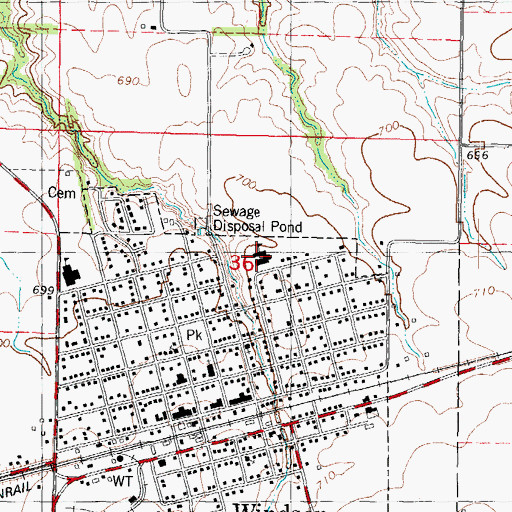 Topographic Map of Windsor Elementary School, IL