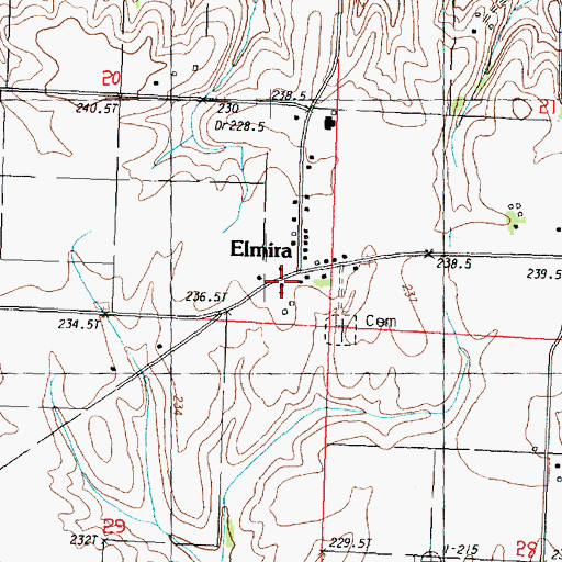 Topographic Map of Elmira United Presbyterian Church, IL