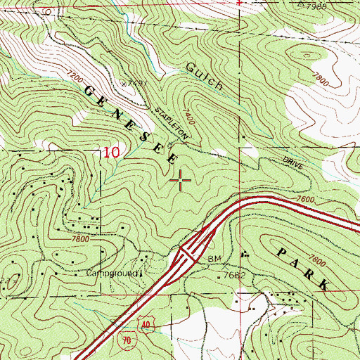 Topographic Map of Genesee Park, CO