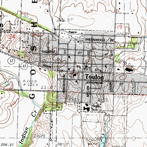 Topographic Map of Stark County Courthouse, IL