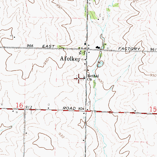 Topographic Map of Afolkey Cemetery, IL