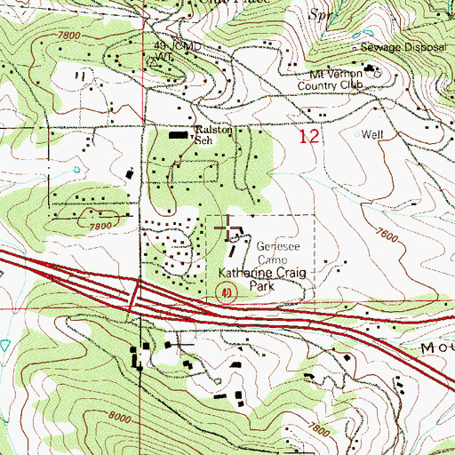 Topographic Map of Genesee Camp, CO