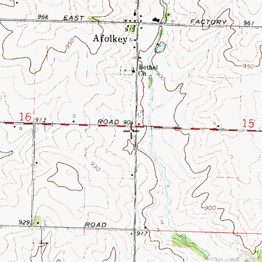 Topographic Map of Fountain Creek Post Office (historical), IL
