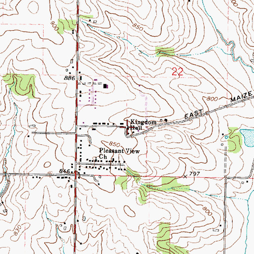 Topographic Map of Kingdom Hall, IL