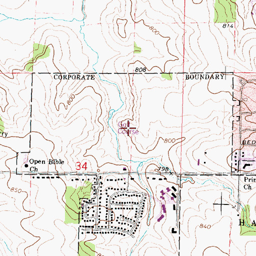 Topographic Map of Park Hills Golf Course, IL