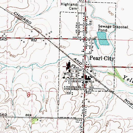 Topographic Map of Pearl City High School, IL
