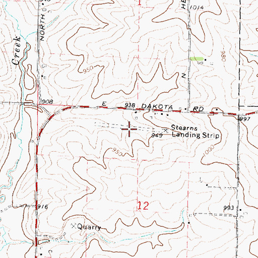 Topographic Map of Stearns Landing Strip (historical), IL