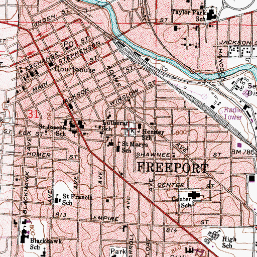 Topographic Map of Third Ward Park, IL