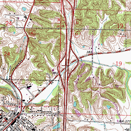 Topographic Map of Interchange 24, IL