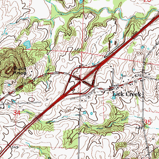 Topographic Map of Interchange 36, IL