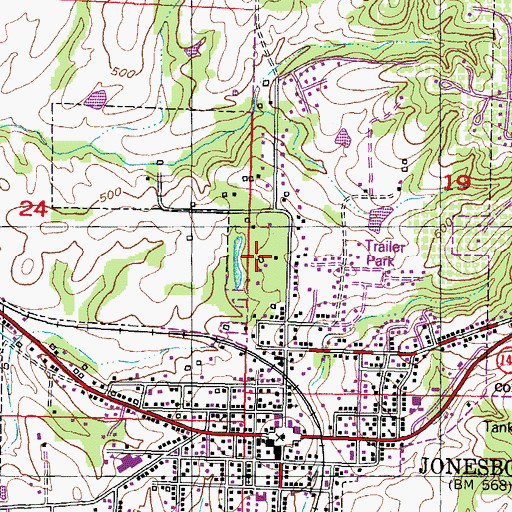 Topographic Map of Lincoln Memorial Picnic Grounds, IL
