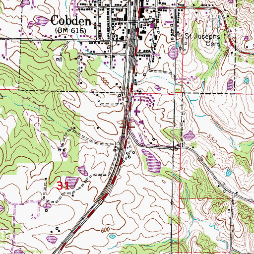 Topographic Map of Mason, IL