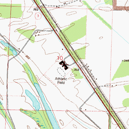 Topographic Map of Shawnee High School, IL