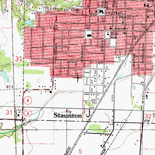 Topographic Map of First General Baptist Church, IL