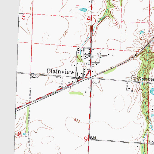 Topographic Map of Plainview Post Office, IL